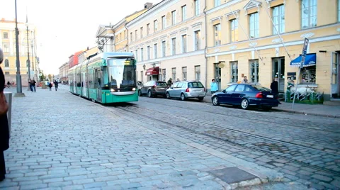 Tram stop Stock Footage