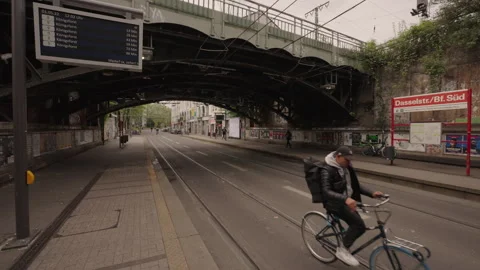 A tram stop named Dasselstr./Bf. Süd in Cologne, Germany Stock Footage 303708055