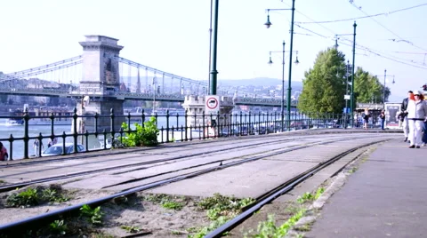 Tram stops Stock Footage 57188919