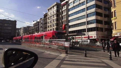 Tram on the streets of Istanbul Stock Footage 70326865
