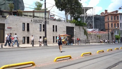 Tram in Sultanahmet District Stock Footage 112555285