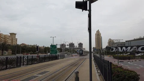 Tram system Dubai Vídeos de archivo 107549692