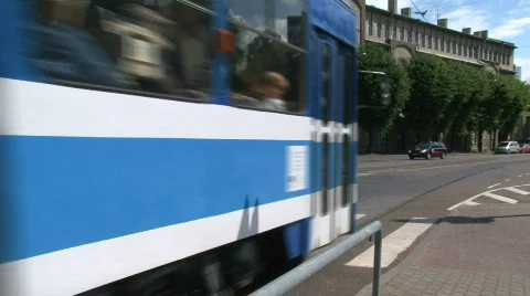 Tram Tallinn, Estonia Stock Footage