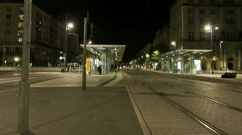 Tram timelapse in Dresden 02 Stock Footage 11884222