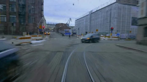 Tram timelapse Helsinki Stock Footage 105055406