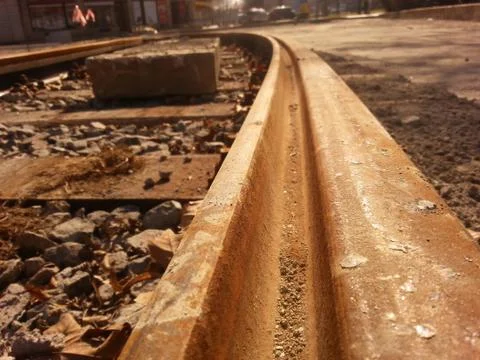 Tram track Stock Photos