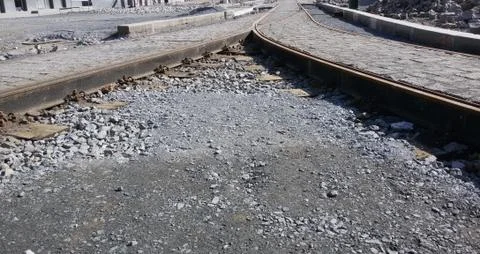 Tram track Stock Photos