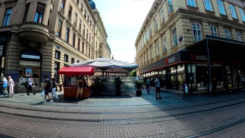 Tram tracks in the center of Zagreb Stock Footage 204124523