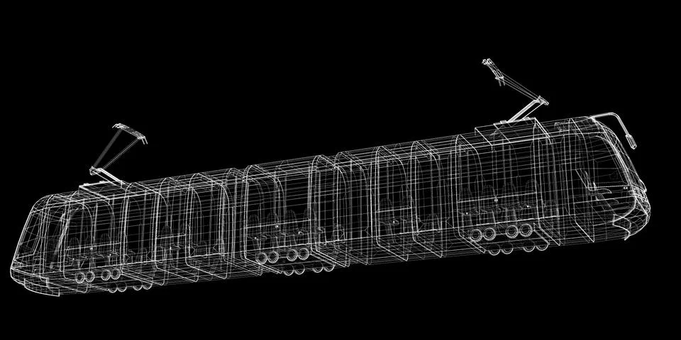 Tram, tram, streetcar Stock Illustration