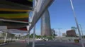 Tram traveling near the Agbar Tower in Barcelona 4k or 4k+ Resolution