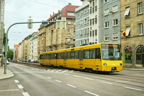 The tram U9 from SSB in Stuttgart Stock Photos