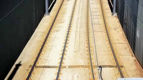 Tram upside coming Stock Footage 10844408