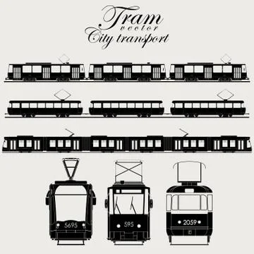 Tram vector city transport Stock Illustration