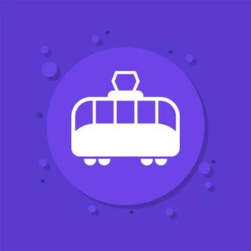 Tram vector icon, side view Stock Illustration