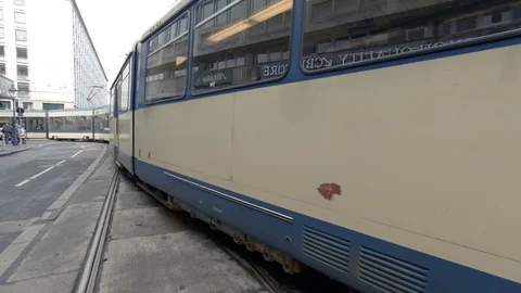 Tram in Viena Passing by 2 Stock Footage 126934139