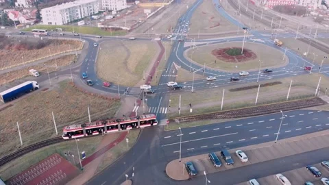 Tram on the way Stock Footage 145844400