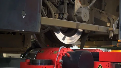Tram Wheels Tester Vídeo Stock 128486342