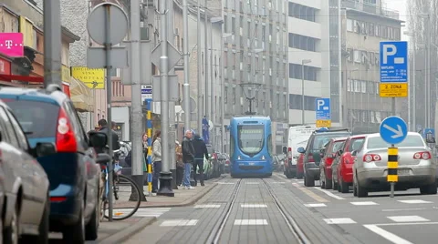 Tram in Zagreb Video stock 1089410