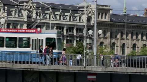Tram in Zürich Stock Footage 41462839