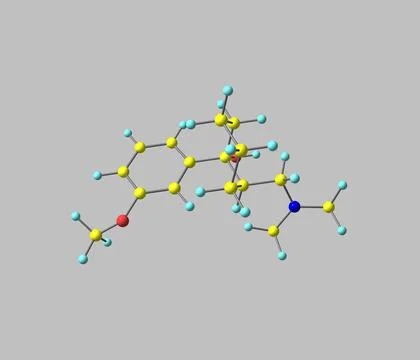 Tramadol molecule isolated on gray Stock Illustration