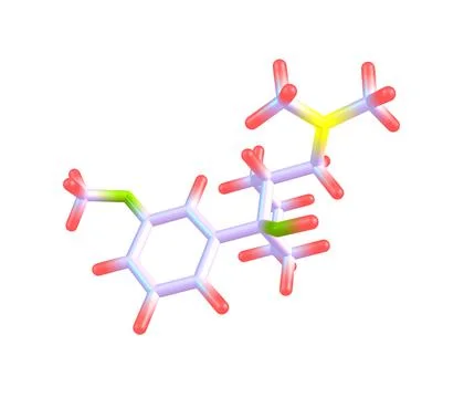 Tramadol molecule isolated on white Illustrazione stock