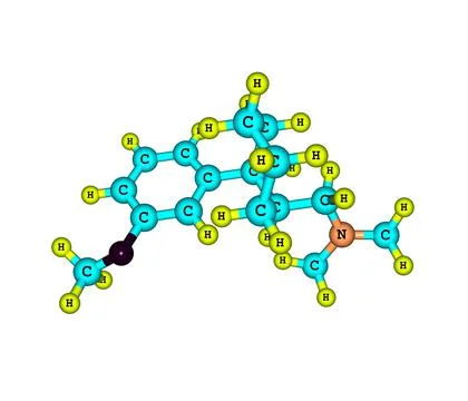 Tramadol molecule isolated on white Stock Illustration