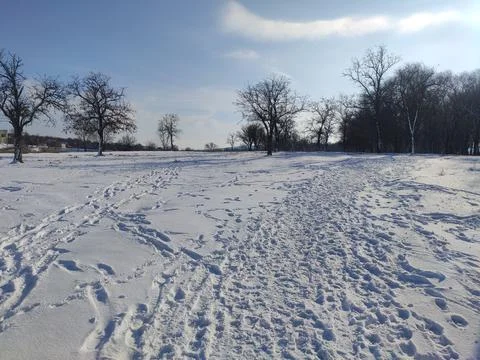 Trampled snow Fotos de archivo