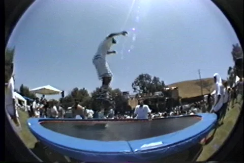 Trampoline Boarder Stock Footage 150519