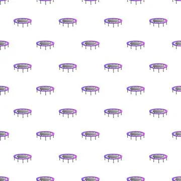 Trampoline bouncing equipment repeating pattern on white background Stock Illustration