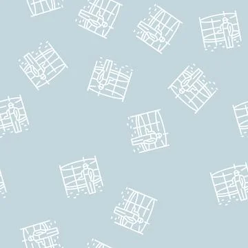 Trampoline installation line seamless pattern Illustrazione stock