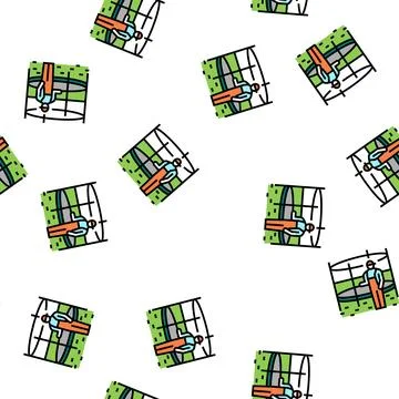 Trampoline installation vector seamless pattern 스톡 일러스트