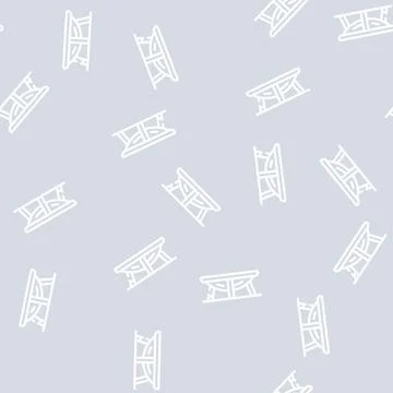 Trampoline for jumping and exercising line vector seamless pattern Stock Illustration