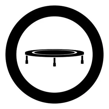 Trampoline jumping for bounce icon in circle round black color vector illustr 스톡 일러스트