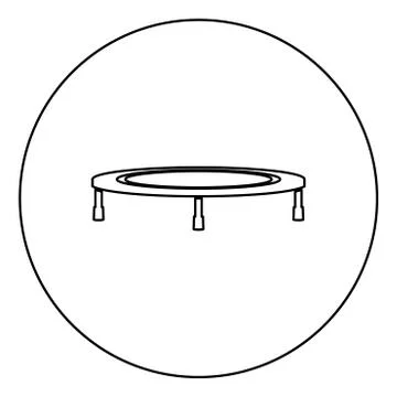 Trampoline jumping for bounce icon in circle round outline black color vector 스톡 일러스트