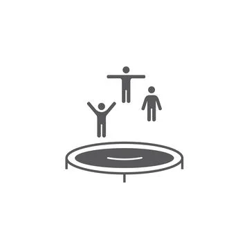 Trampoline jumping line icon. Vector signs for web graphics. Stock-Illustration