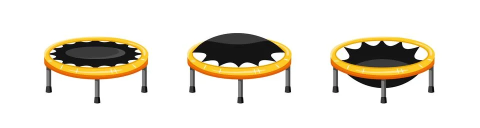 Trampoline is level and flexing set Stock Illustration
