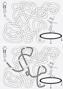 Trampoline maze Stock Illustration