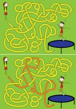 Trampoline maze Stock Illustration