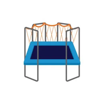 Trampoline or springboard in park flat cartoon vector illustration isolated. イラスト素材