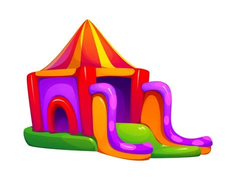 Trampoline park inflatable castle or bouncy Stock Illustration