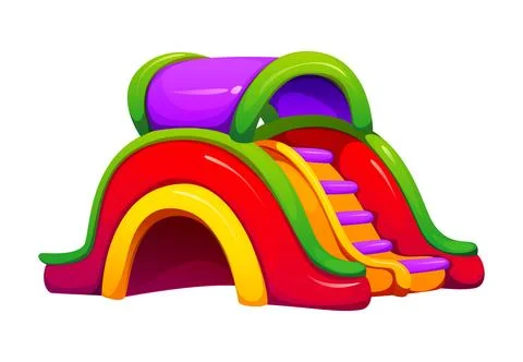 Trampoline park inflatable vector bouncy slide Stock Illustration