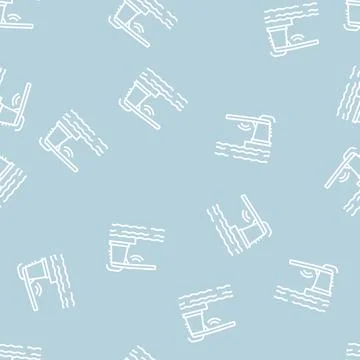 Trampoline pool line seamless pattern Illustrazione stock