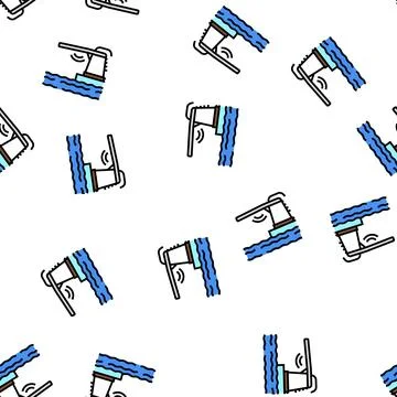 Trampoline pool vector seamless pattern Stock Illustration