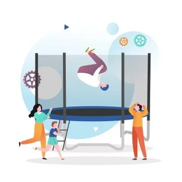 Trampoline vector concept for web banner, website page Stock Illustration