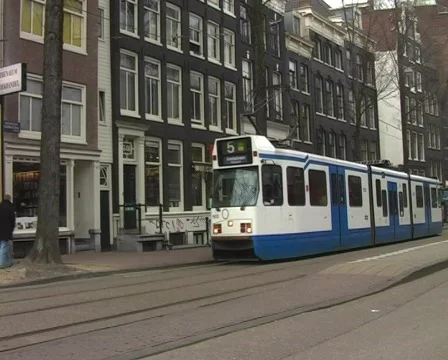 Trams in Amsterdam Video stock 63787