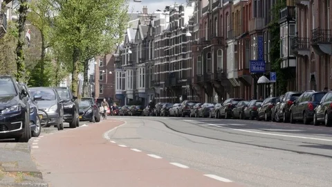 Trams in Amsterdam 스톡 동영상 77340556