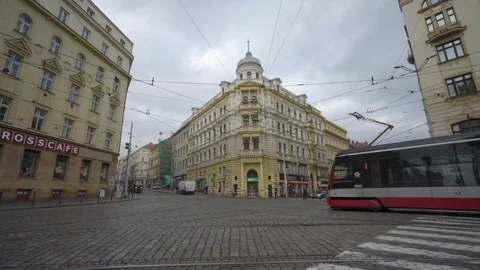 Trams and busses in Prague Stock-Footage 119607659