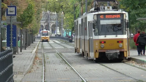 Trams Budapest Stock Footage 99017995