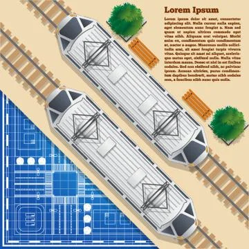 Trams to the city plan. Stock Illustration