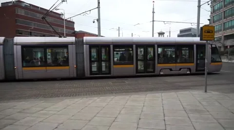 Trams in Dublin 스톡 동영상 46694475